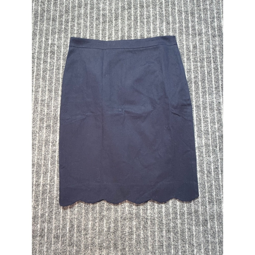 J.Crew Pencil Skirt Sz 4 Scalloped Hem Preppy Corporate Core Career‎ Minimalist